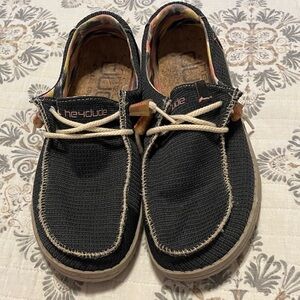 Hey Dude Women’s Dark Blue Loafers with Cream Accents